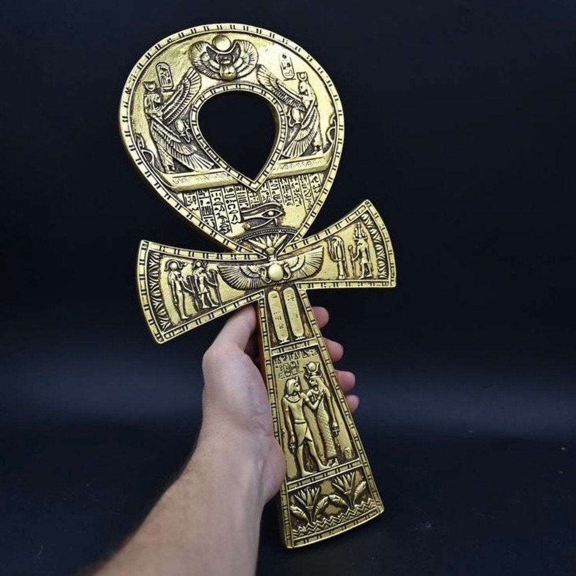 Golden Egyptian Ankh – Key of Life Sculpture, Ancient Symbol - Etsy