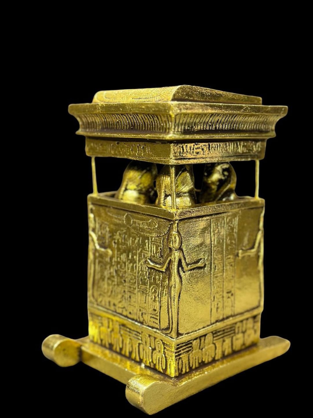 素晴らしい天蓋付きの箱棺 - ツタンカーメン王の天蓋付きの容器