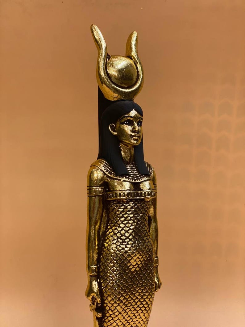 Statue of Hathor Goddess of Love Egyptian Goddess Egyptian Handmade