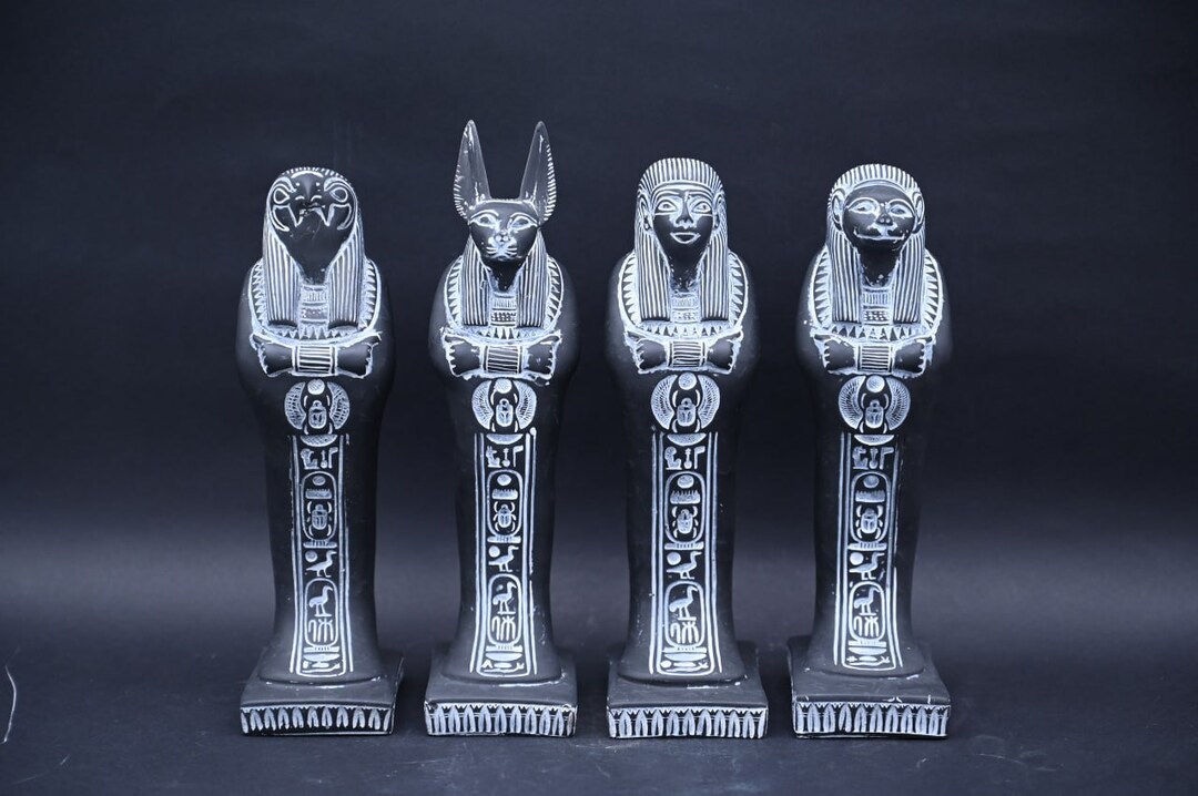 Sons of Horus Statues - Handmade - Egyptian Antiques - Egyptian Deities ...