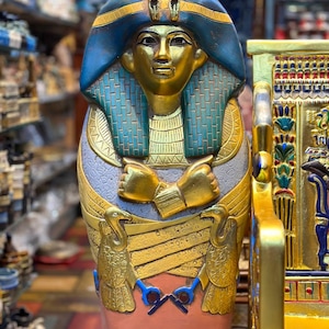 Königin Hatschepsut Sarg, Replik Artefakt für Königin Hatschepsut Ägyptische Wohnkultur Ägyptische Antiquitäten Seltene Vintage Statue made in Ägypten BC