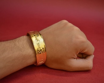 Pretty golden Hathor bracelets/handmade/silver coated by gold /-replica-Egyptian antiques Mythology-Antiquities-Egyptian Jewelry