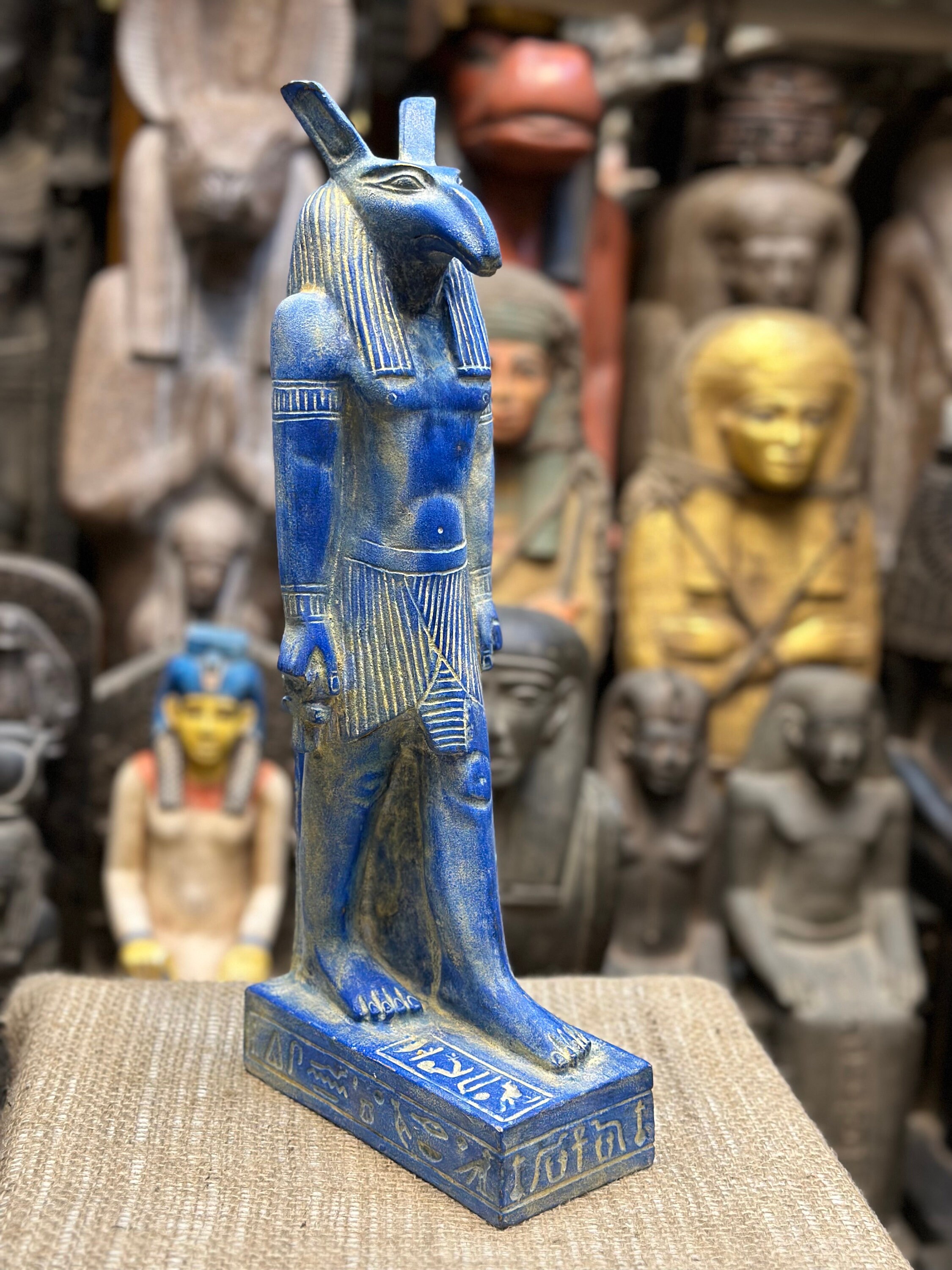 Handcrafted Egyptian God Set Statue - Ancient Mythology Sculpture - Etsy