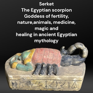 Marvelous Egyptian scorpion-Handmade/antique-Egyptian mythology/sculpture/home decor symbol of protection-sculpture Egyptian diety-made in E