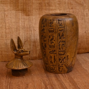 Canopic jars (sons of Horus) jars for mummification Handmade Egyptian antiques Egyptian deities-Egyptian mythology-sculpture gods