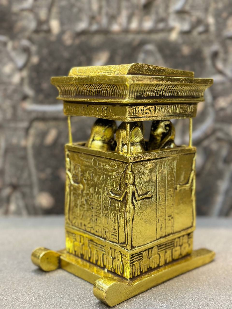 King Tut Canopic Box – Egyptian Alabaster Replica, Handcrafted Resin - Etsy