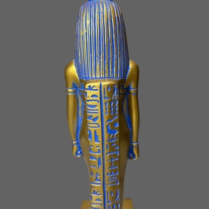 Estatua dorada de Hathor, diosa egipcia del amor, 33 cm imagen 5