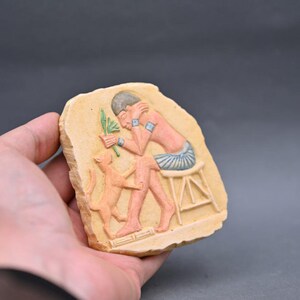 Egyptian Relief Egyptian Farmer wall sculpture, Egyptian wall hanging Egyptian figure, ancient Egyptian painting