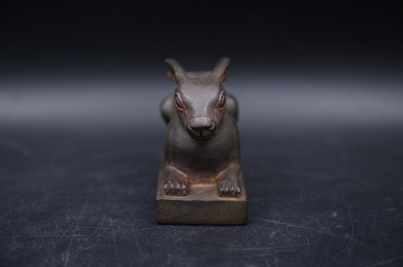 希少品 美品 エジプト模様 文様 古代 アヌビス ウサギ 壁画 付け下げEG82 古代エジプト美術 壁面レリーフ ツタンカーメンとアヌビス