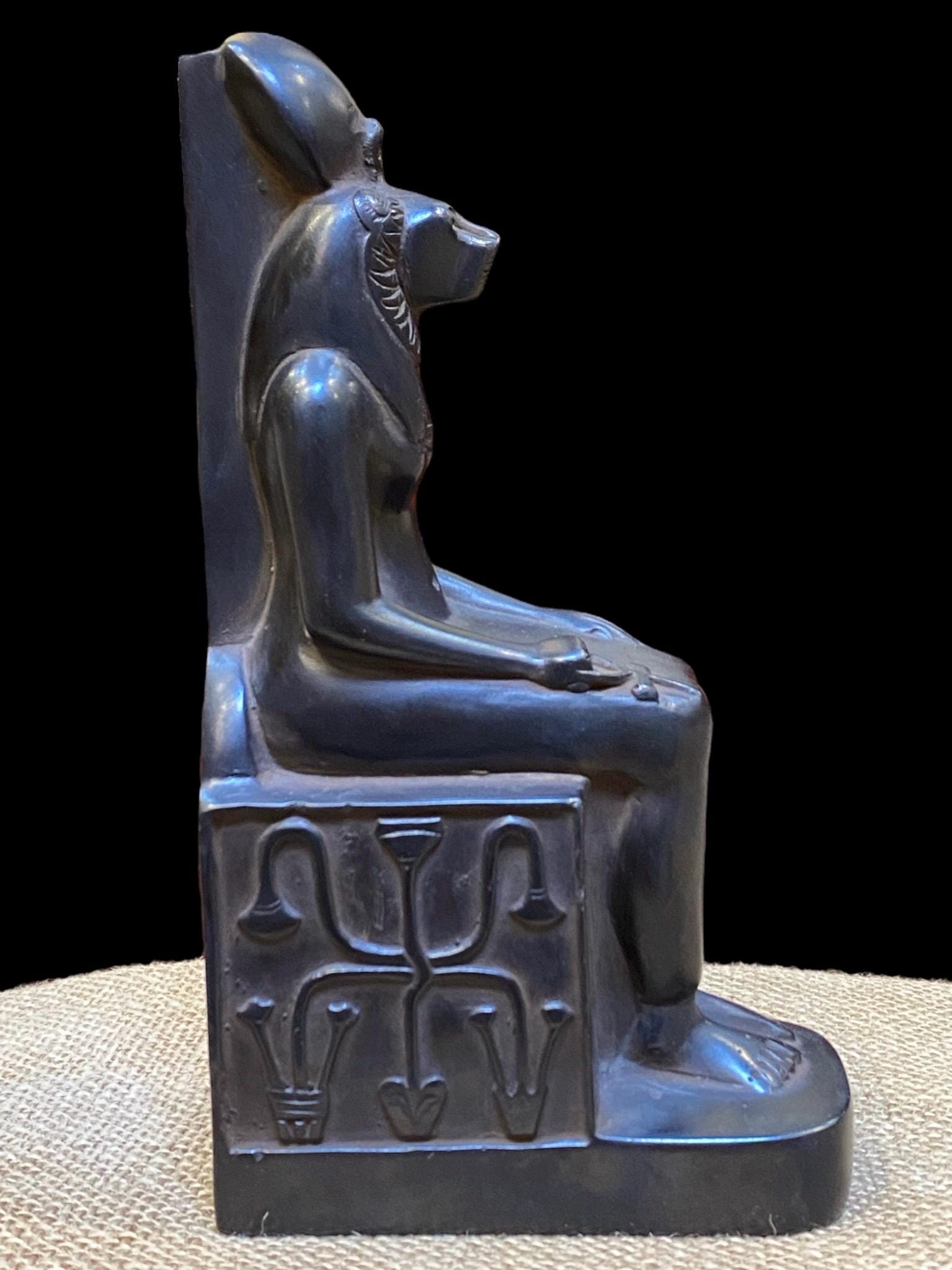 Handmade Sekhmet Statue – Egyptian Goddess of War, Black Granite ...