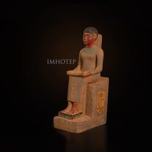 Rare Imhotep Statue: Ancient Egyptian Stone Antiquity
