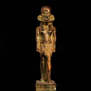 Rare Khnum God Statue - Ancient Egyptian Antiquities, Pharaonic Stone Statue B.C, Antique Egyptian Artifact, Collectible Stone Figurine
