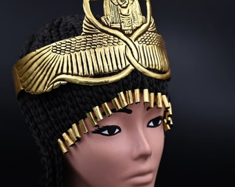Sekhmet crown-crown-goddess of war-and Cleopatra Egyptian Queen Wig - replica-Egyptian antiques Mythology-Egyptian Jewelry-old ornaments