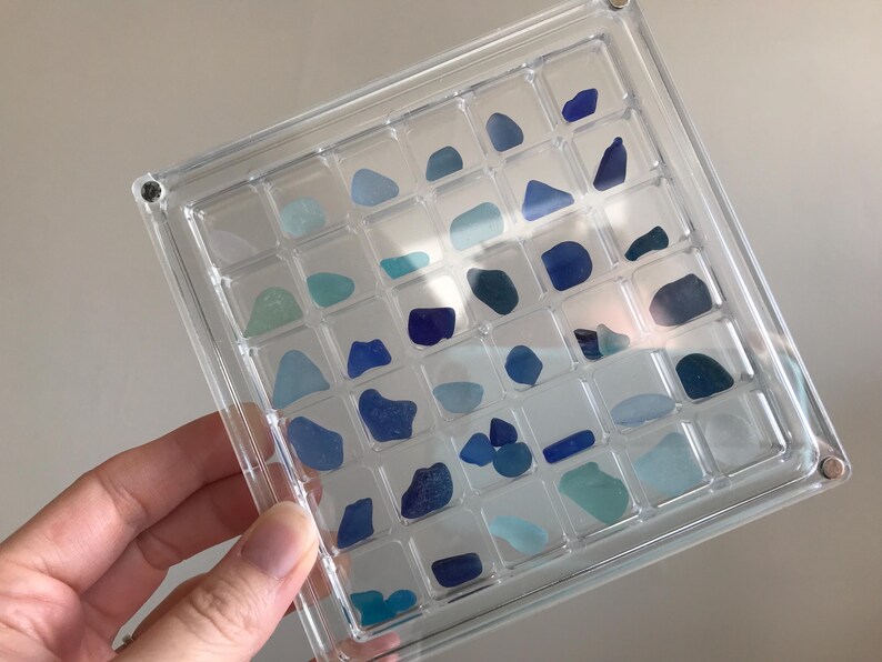 Seaham Beach in a Frame, Scotland and England Coast Tiny Treasures in