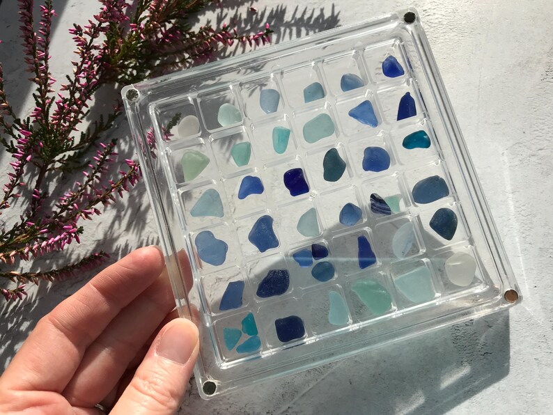 Seaham Beach in a Frame, Scotland and England Coast Tiny Treasures in