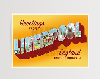 Postal de Liverpool (impresión artística A4)