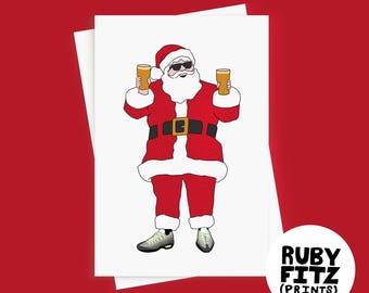 Tarjeta navideña tamaño A6 de Papá Noel a los 110 años (con sobre)