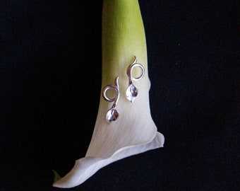 Calla Lily Earrings: 925 Sterling Silver Floral Jewelry