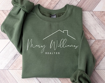 Custom Realtor Sweatshirt, Personalized Realtor Sweater, Real Estate Shirt, Gift for Realtor, Custom Name Real Estate Agent Hoodie
