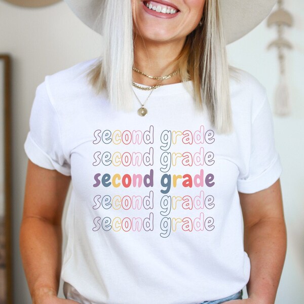 Second Grade Teacher Shirt, Cute 2nd Grade Tee, Grade Level Tshirt, Elementary School Educator, Back to School 2021, Graduation Gift