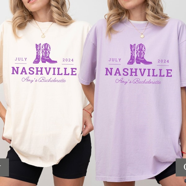 Custom Nashville Bachelorette Shirts, Personalized Location Bachelorette Tshirts, Nash Bash Tees, Cowboy Boots Bach Shirts