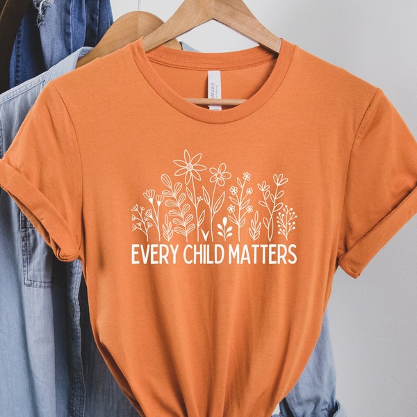 Portion Donated! Every Child Matters Shirt, Orange Shirt Day 2023, Flowers Orange Tee, Indigenous Residential Schools Awareness