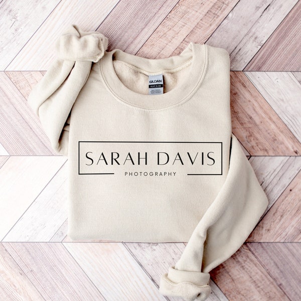 Custom Photographer Sweater, Personalized Photography Name Shirt, Photographer Gift, Simple Photographer Logo Crewneck Sweatshirt