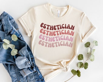 Retro Esthetician Shirt, Gift for Esthetician, Cosmetologist Tee, Beautician Tshirt, Dermatology Shirts, I'd Wax That, Skin Care Specialist
