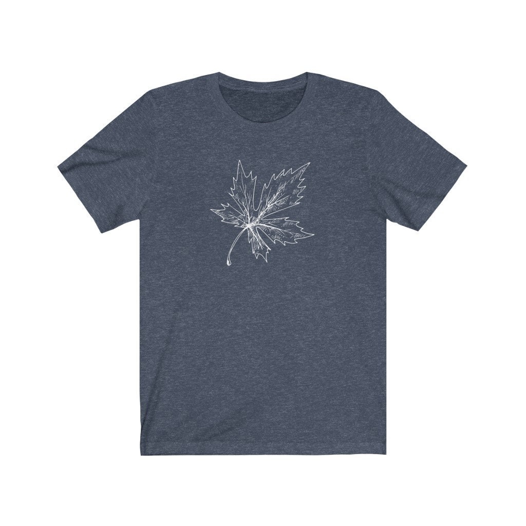 Maple Leaf Adult Graphic T-Shirt, Hand Printed Graphic Tee by Blackhare