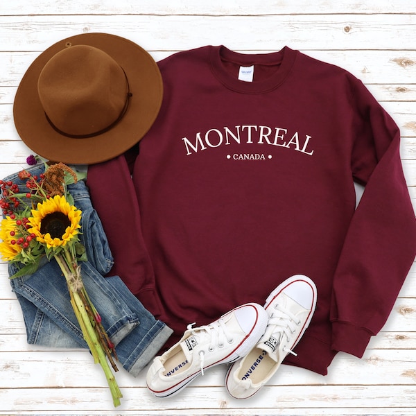 Montreal Sweatshirt, Canada Sweater, Unisex Crewneck, Quebec Shirt, Moving Gift, Going Away Present, Canadian Pullover