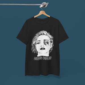 Crytal Castles T-Shirt - Electronic Punk  Tee - Health The Cure Snow Trippers Four Letter World Tee