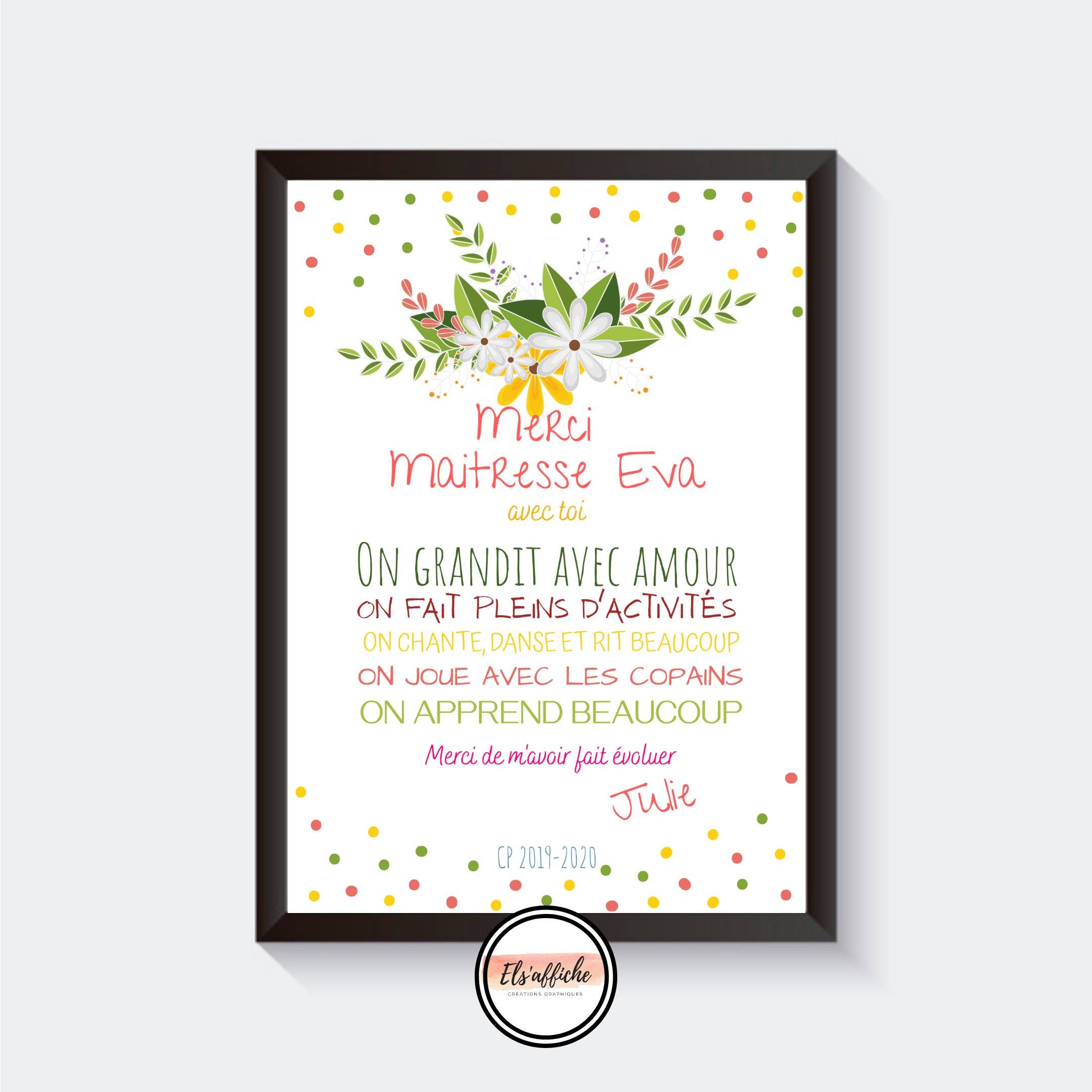 Affiche Merci Nounou/Maître.sse