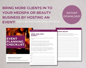 Event Planning Checklist- An Instant Download for MedSpa Owners and Beauty Service Providers