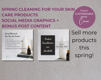 Social Media Graphics for Estheticians and Skin Care Pros - Spring Cleaning for Your Skincare Products