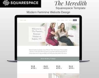 Squarespace Template for Medspa | Beauty Business Website Template | Esthetician Website Template | Squarespace 7.1 | The Meredith