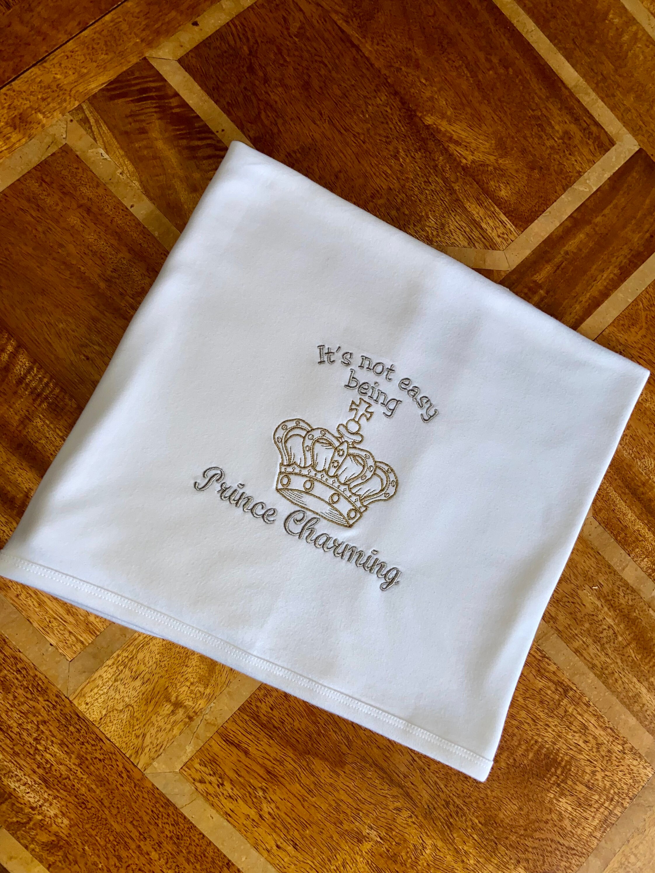 Embroidered Prince Charming Blanket Etsy UK