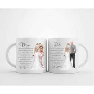 Personalised Mother of the Bride and Father of the Bride Mugs