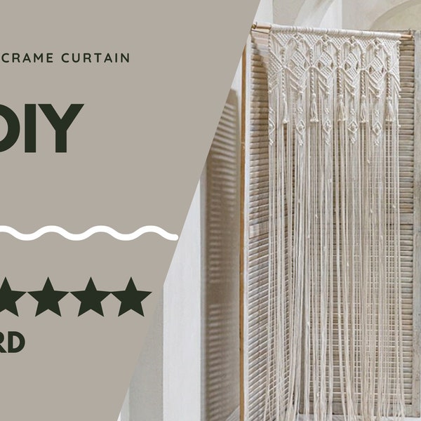 Macrame wall hanging pattern for large curtain, large macrame tutorial wedding doorway or window backdrop PDF DIY instruction