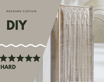 Instant download for macrame tutorial curtains, macrame backdrop, boho decor