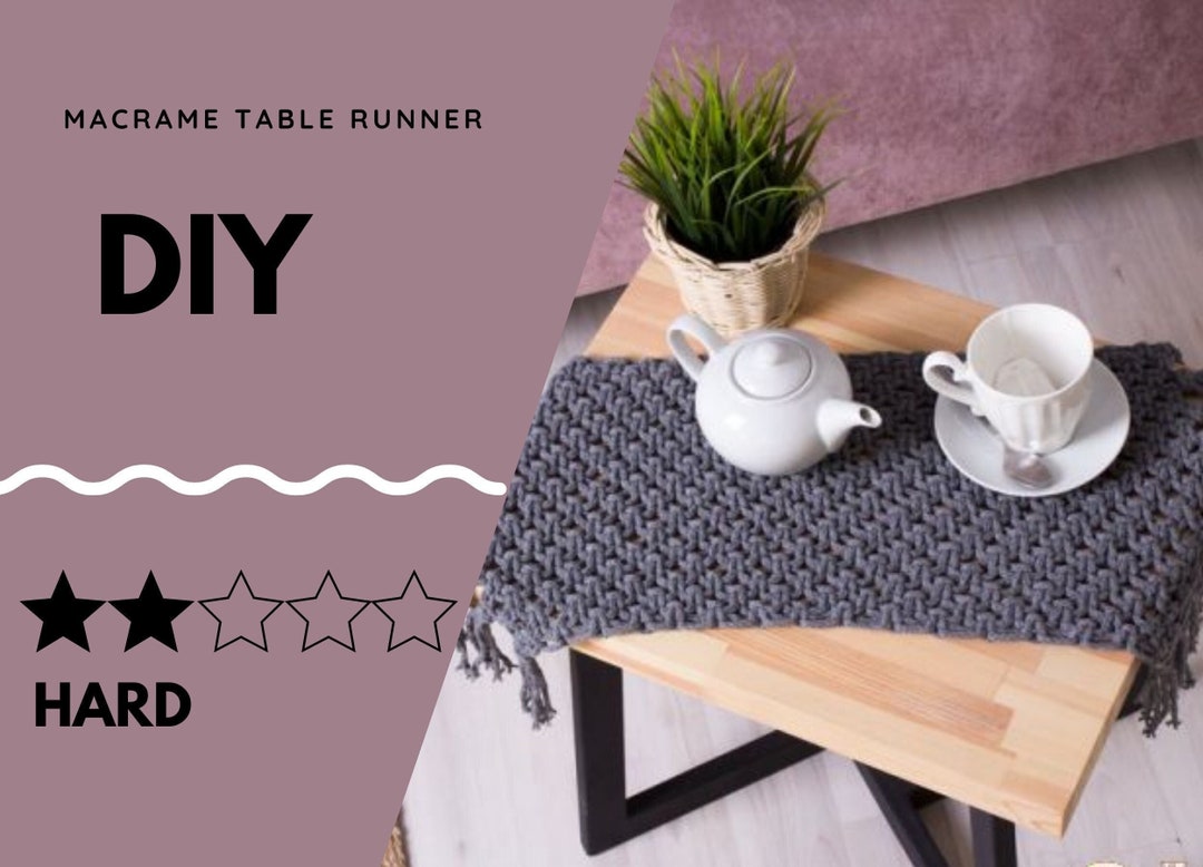 Macrame Table Runner Pattern PDF Instant Digital Download, Dining Room