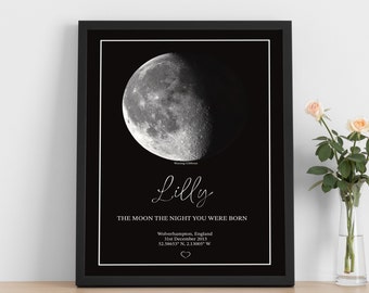 Personalised Moon Phase Print | Fathers Day Gift | Astrology Prints | Custom Couples Wall Art