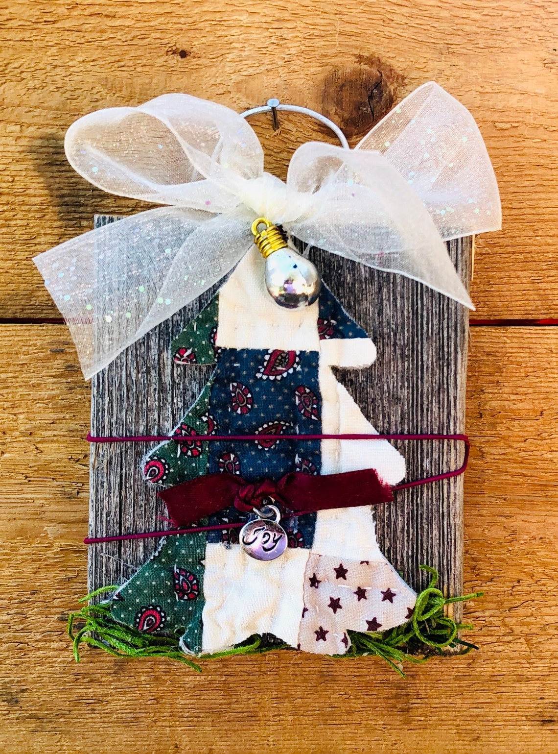 Wooden Christmas Tree Plaques Etsy