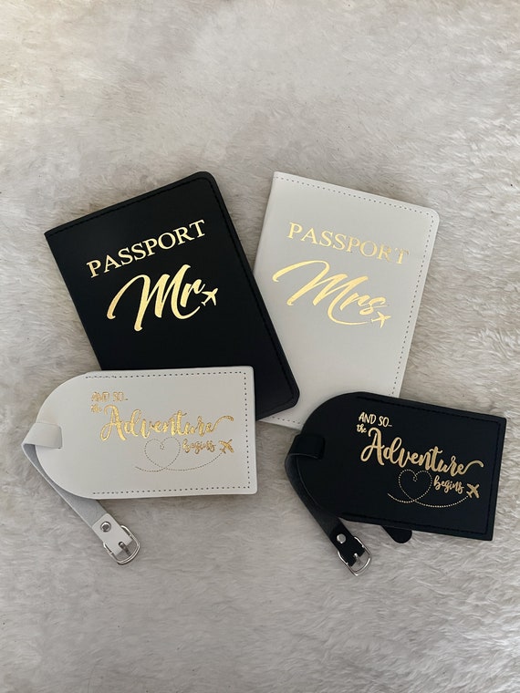 Mr and Mrs Passport Holders and Luggage Tags Set Wedding Etsy UK