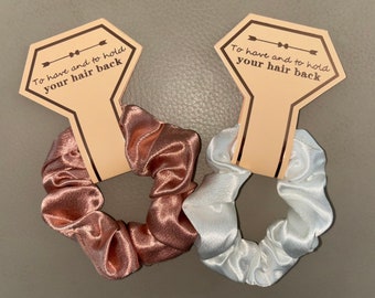 To have and to hold your hair back Bride/Bridesmaid Silk Scrunches