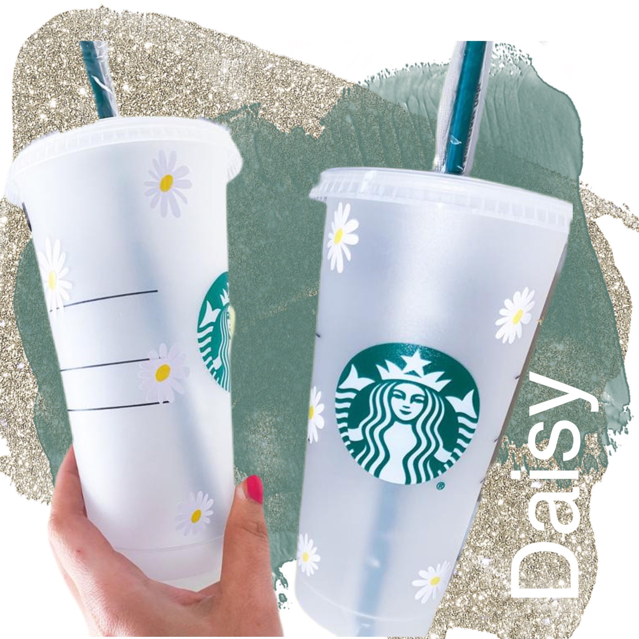 Pink Retro Daisy Starbucks Cup Personalized Starbucks Cold Cup Birthday  Gift Reusable Cup Iced Coffee Cup Starbucks Tumbler 