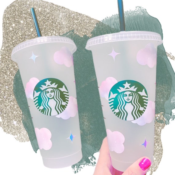 Starbucks Cold Cup With Clouds Starbucks Cold Cup Spring With Option &  Clouds Starbucks Tumbler Reusable Tumbler With Namechristmas 