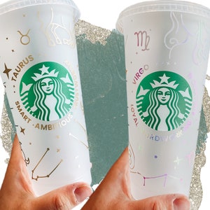 Starbucks Cold Cup Zodiac Cup Star Sign Starbucks Cold Cup with Lid & Straw  or Hot Cup for Spring 2024