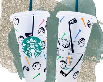 Starbucks Golf Cold Cup with Straw or Hot Cup Golfing Tee Golf Club   Autumn  Tumbler Golf Season Spring 2024