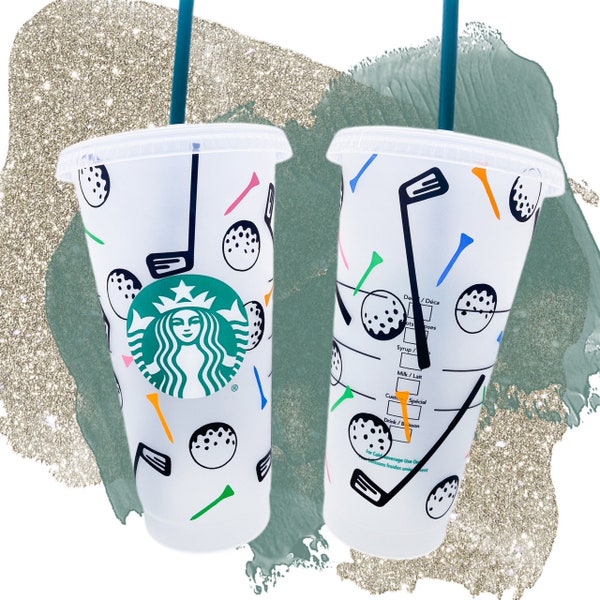 Starbucks Golf Cold Cup with Straw or Hot Cup Golfing Tee Golf Club   Autumn  Tumbler Golf Season Spring 2024