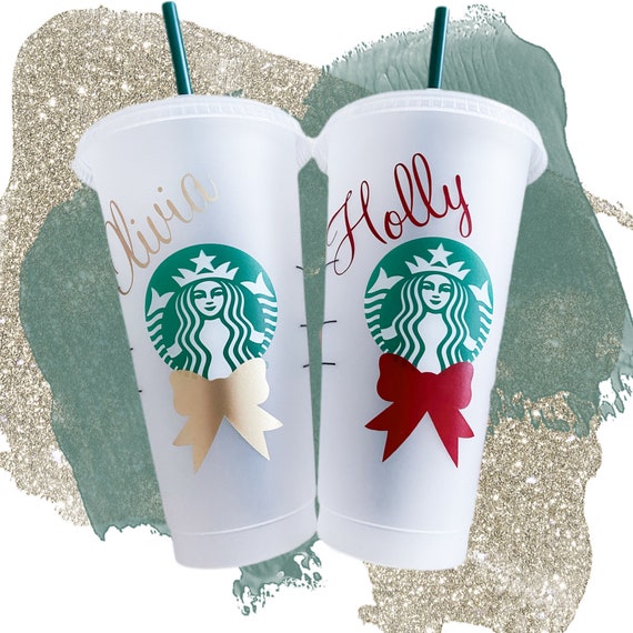 Starbucks Hot Cup or Cold Cup With Straw and Name Reusable Tumbler Winter  2022 New Year Wedding Tumblerchristmas 